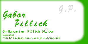 gabor pillich business card